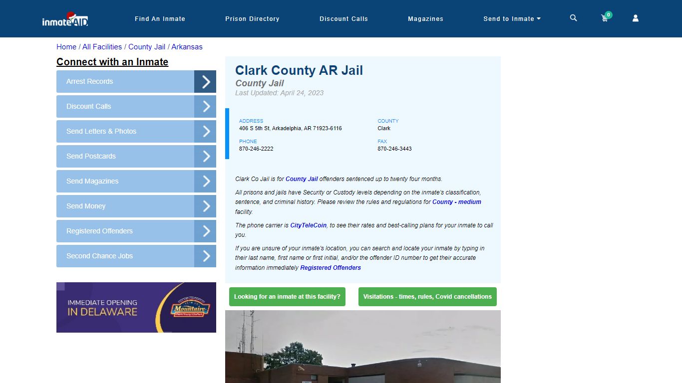 Clark County AR Jail - Inmate Locator - Arkadelphia, AR